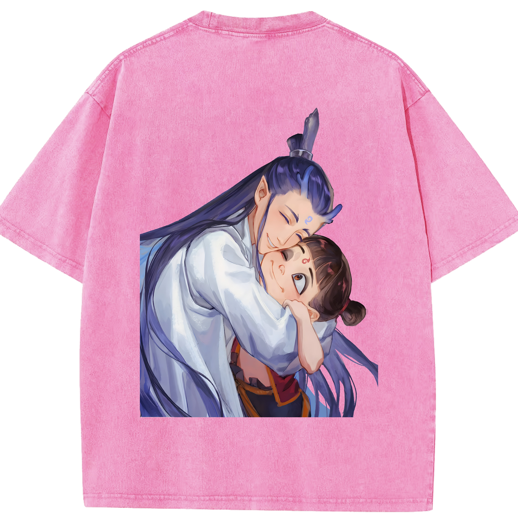 （画像用） Ne Zha 2 ナタ 魔童の大暴れ 綿100% ヴィンテージ風 半袖Tシャツ（背面プリント）